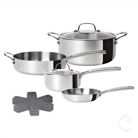 10-Piece Tri-Ply Stainless Steel Cookware Set