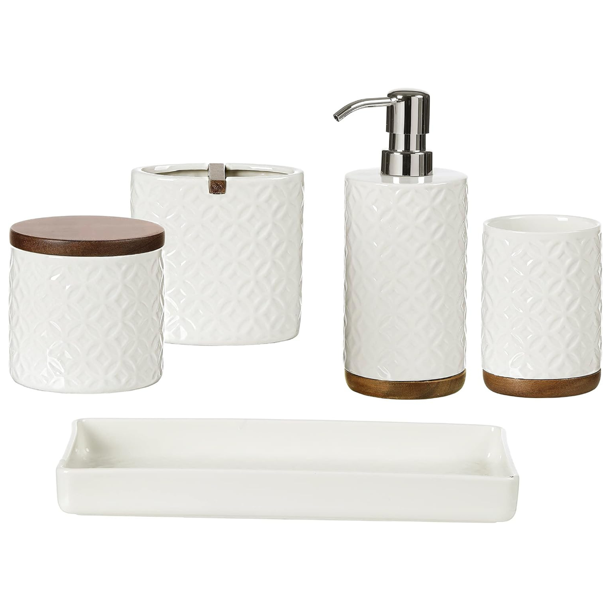 5-Piece Ceramic Bathroom Accessory Set