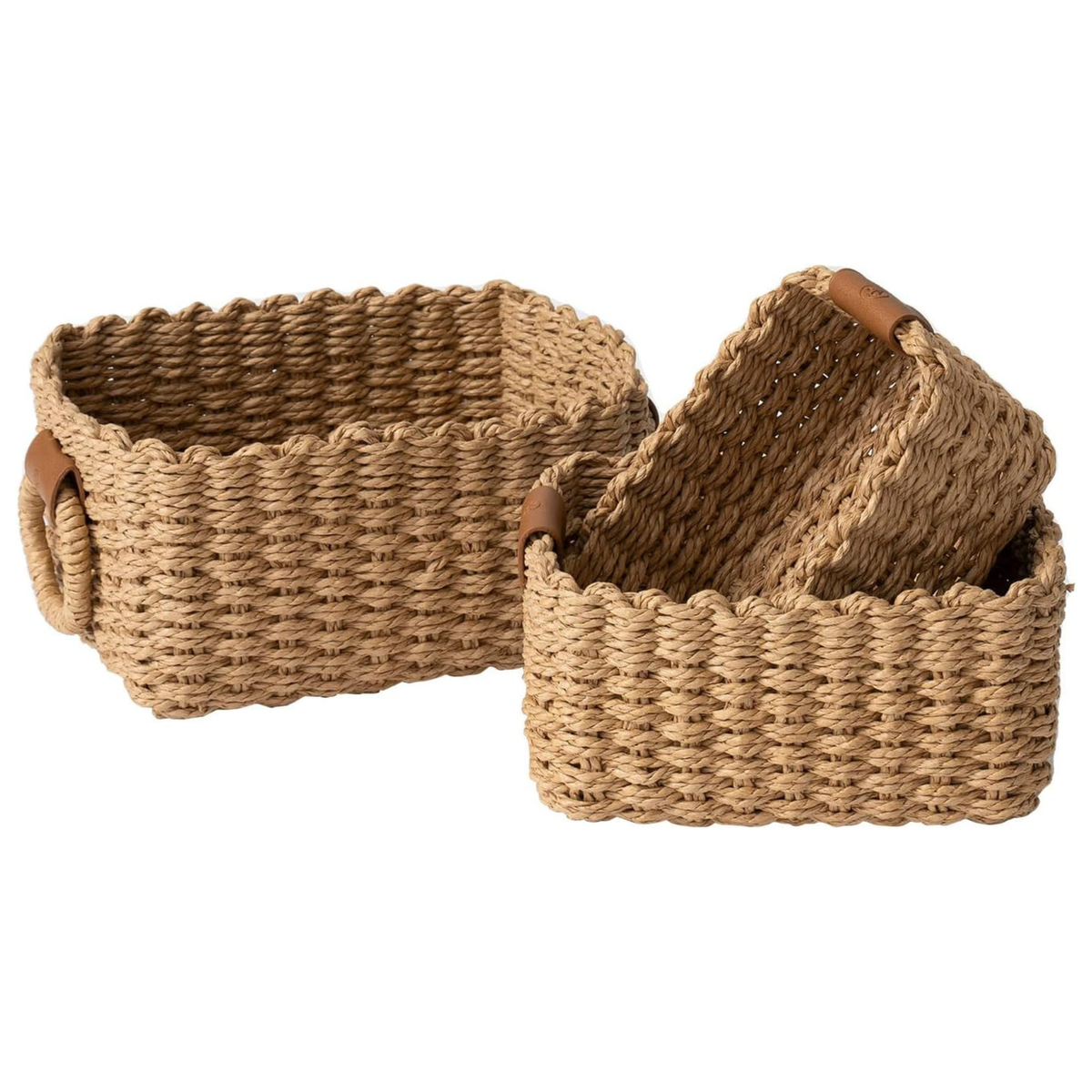 Woven Wicker Storage Basket Set