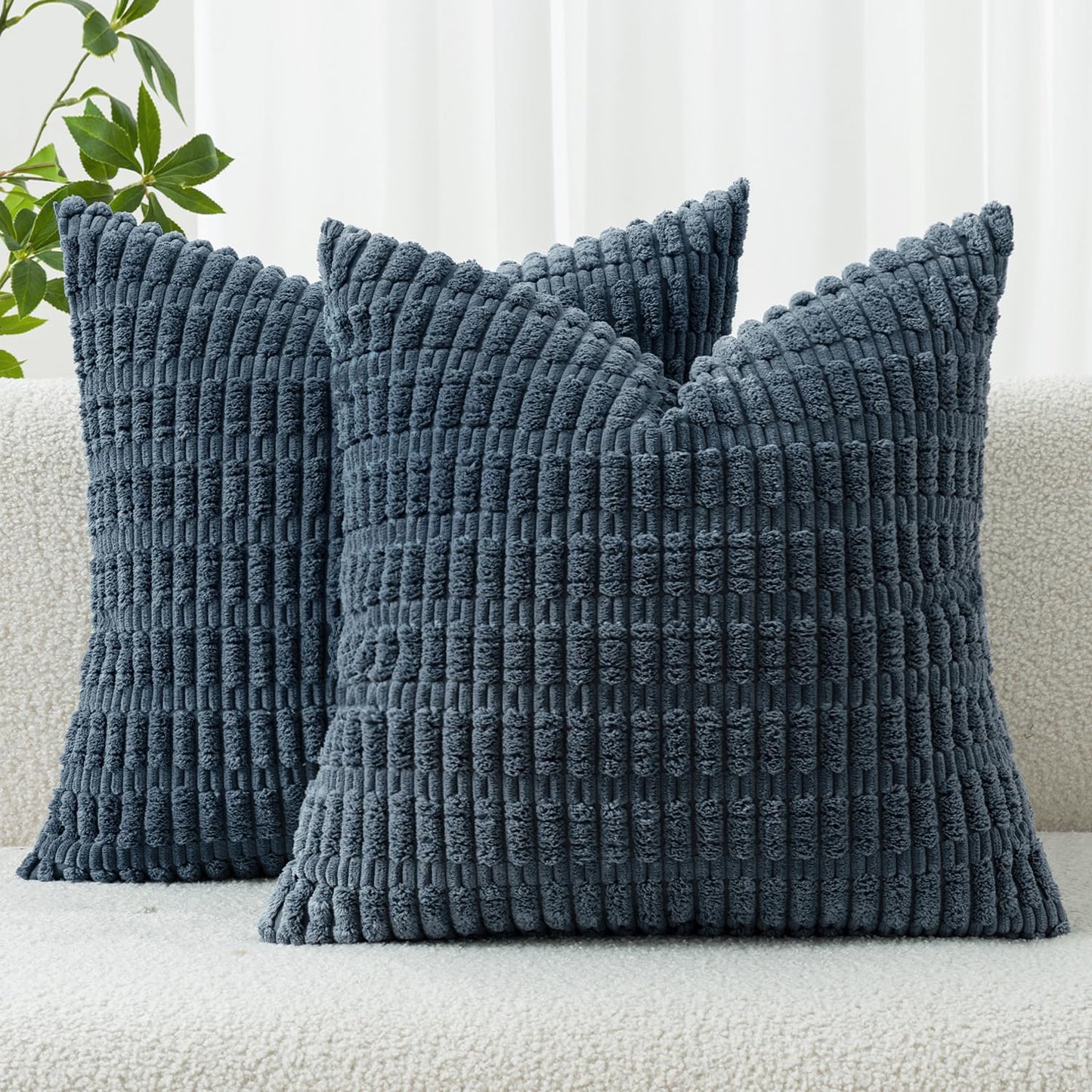 Boho Corduroy Decorative Throw Pillow Cover for Couch, Sofa & Bed