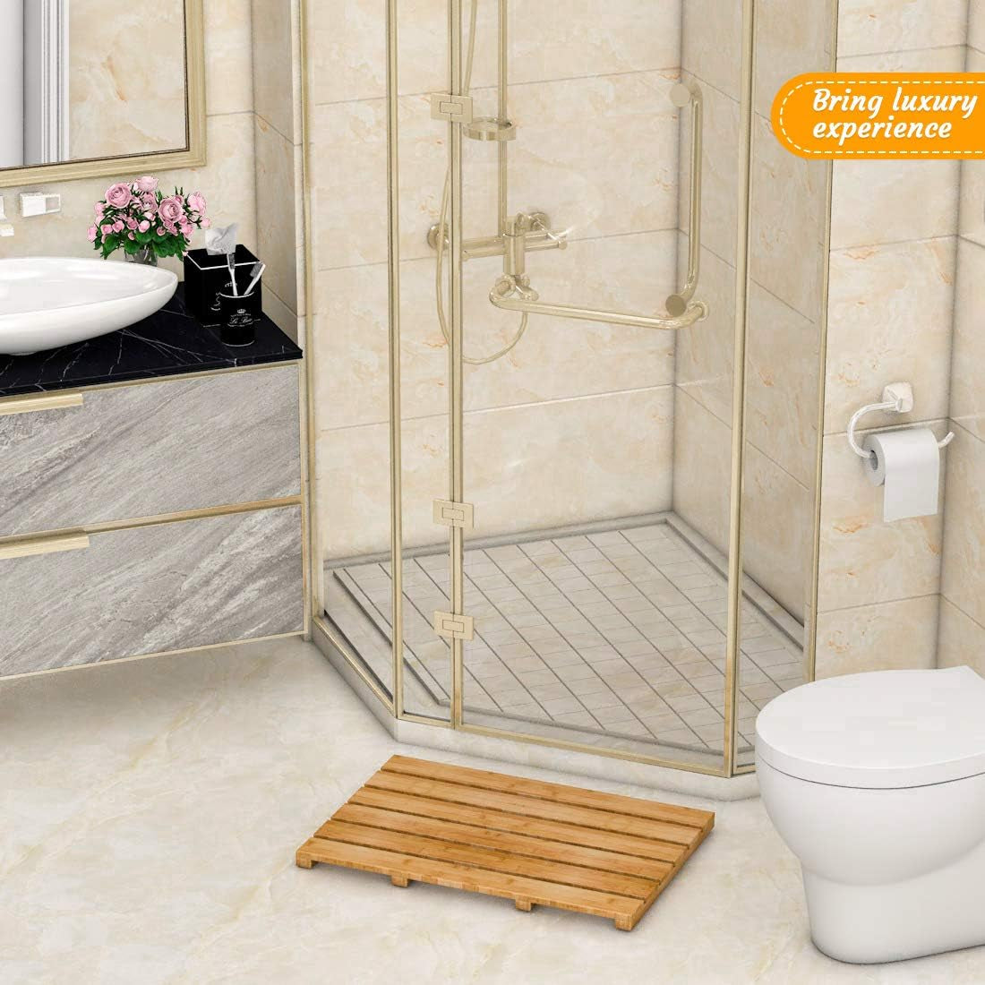 Non-Slip Bamboo Bath Mat