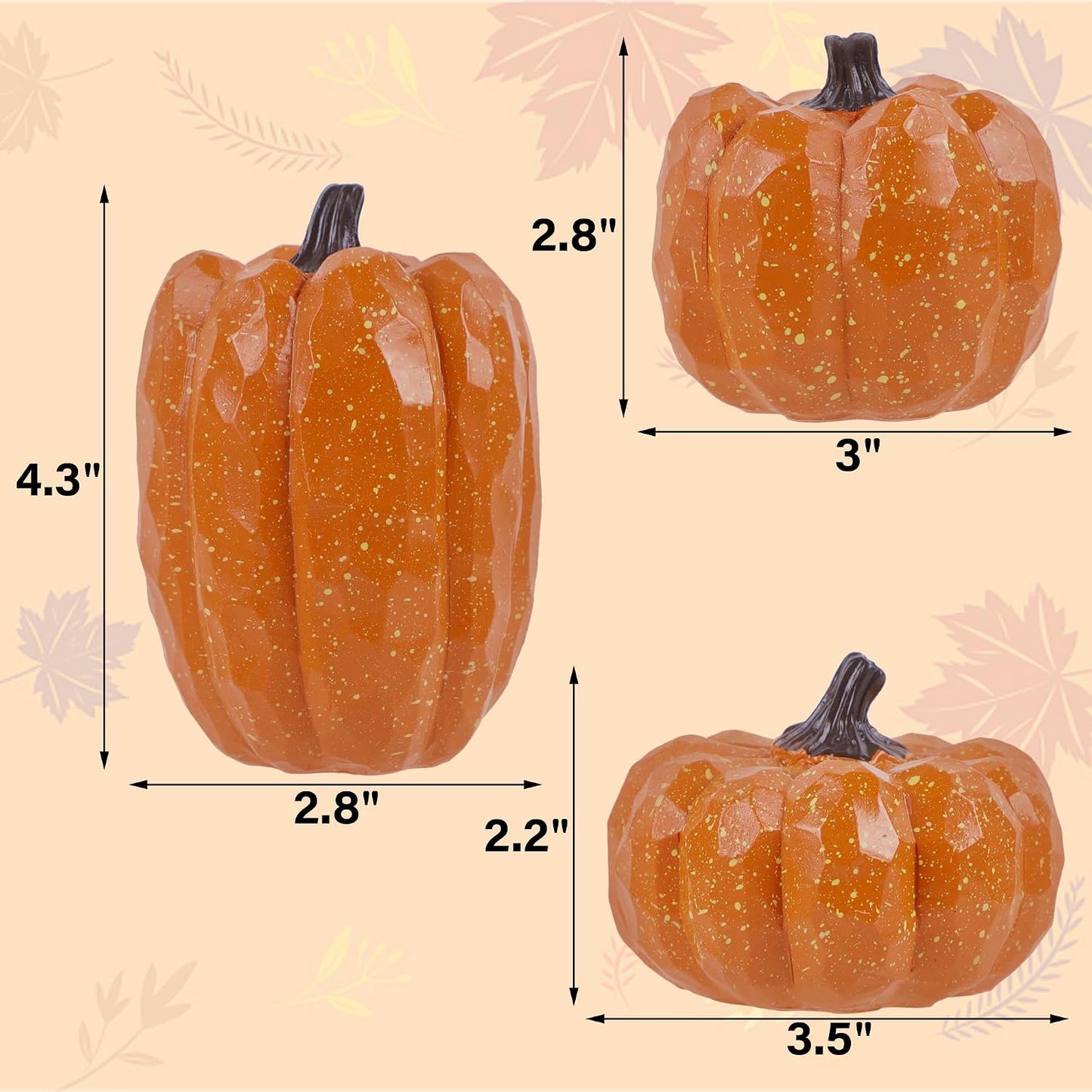 Decorative Resin Pumpkins – Set of 3