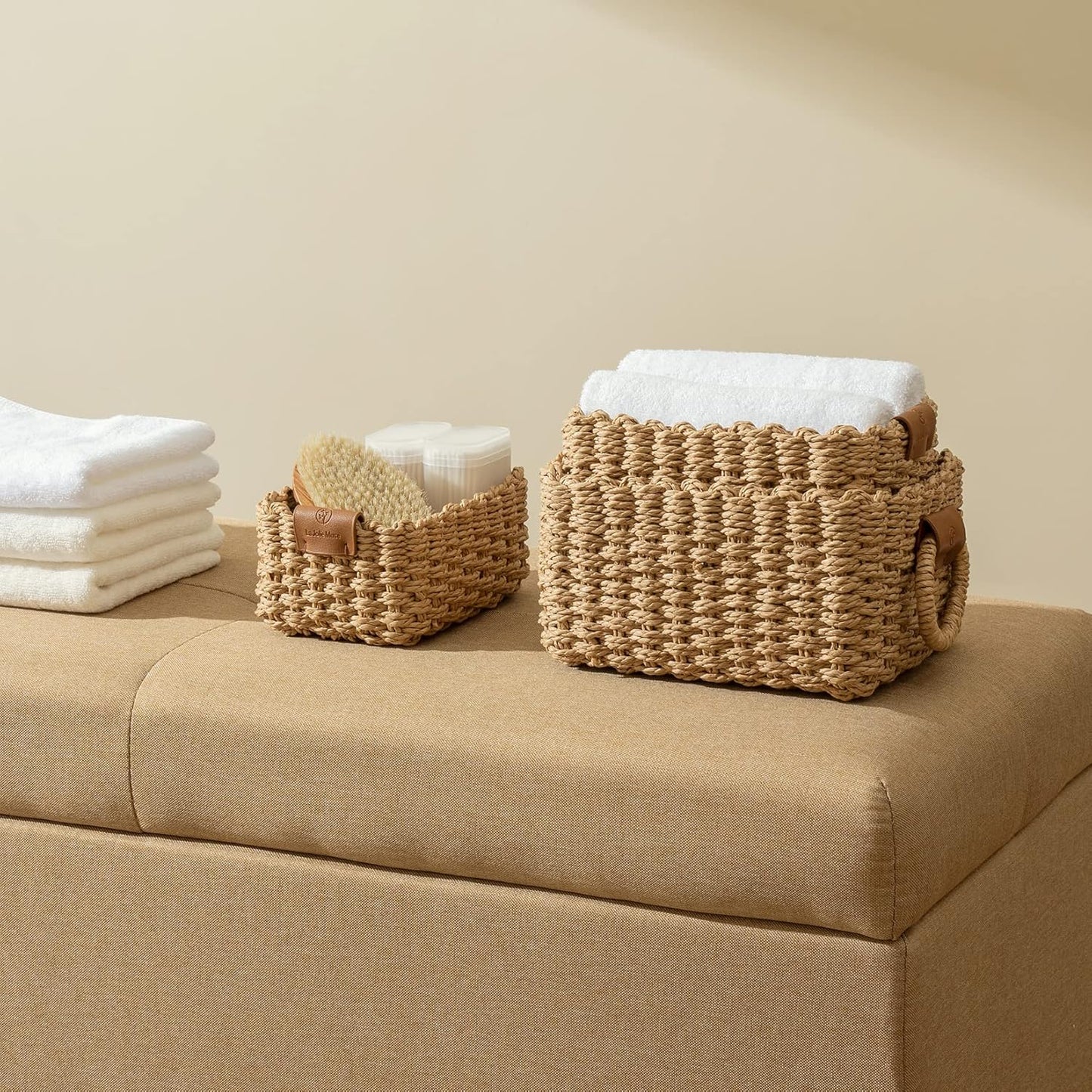 Woven Wicker Storage Basket Set