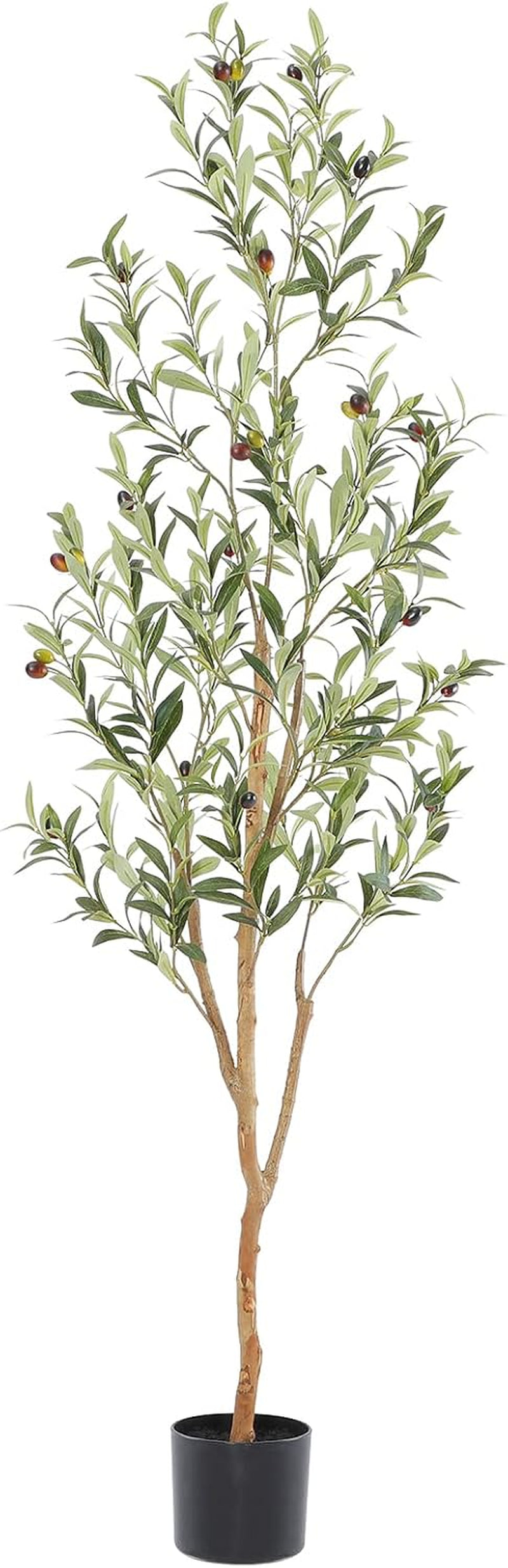 Faux Olive Tree with Natural Wood Trunk