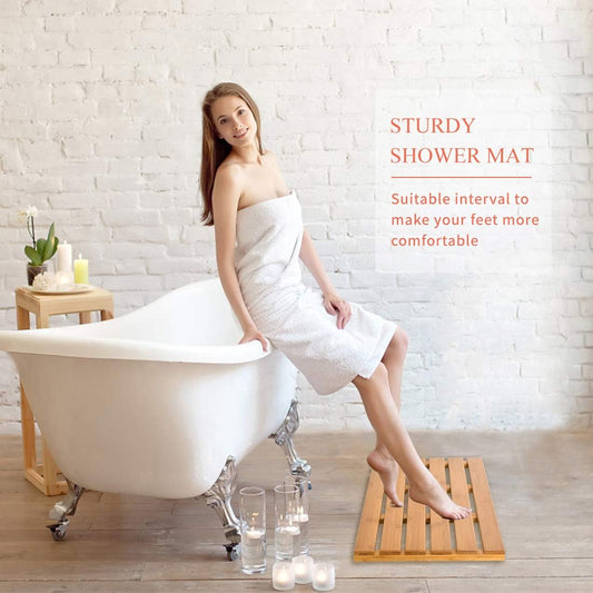 Non-Slip Bamboo Bath Mat