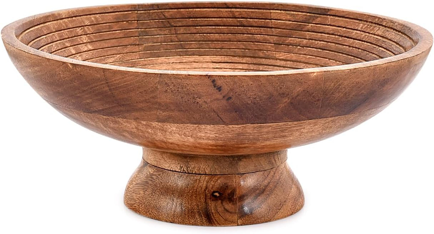 Mango Wood Pedestal Fruit Bowl