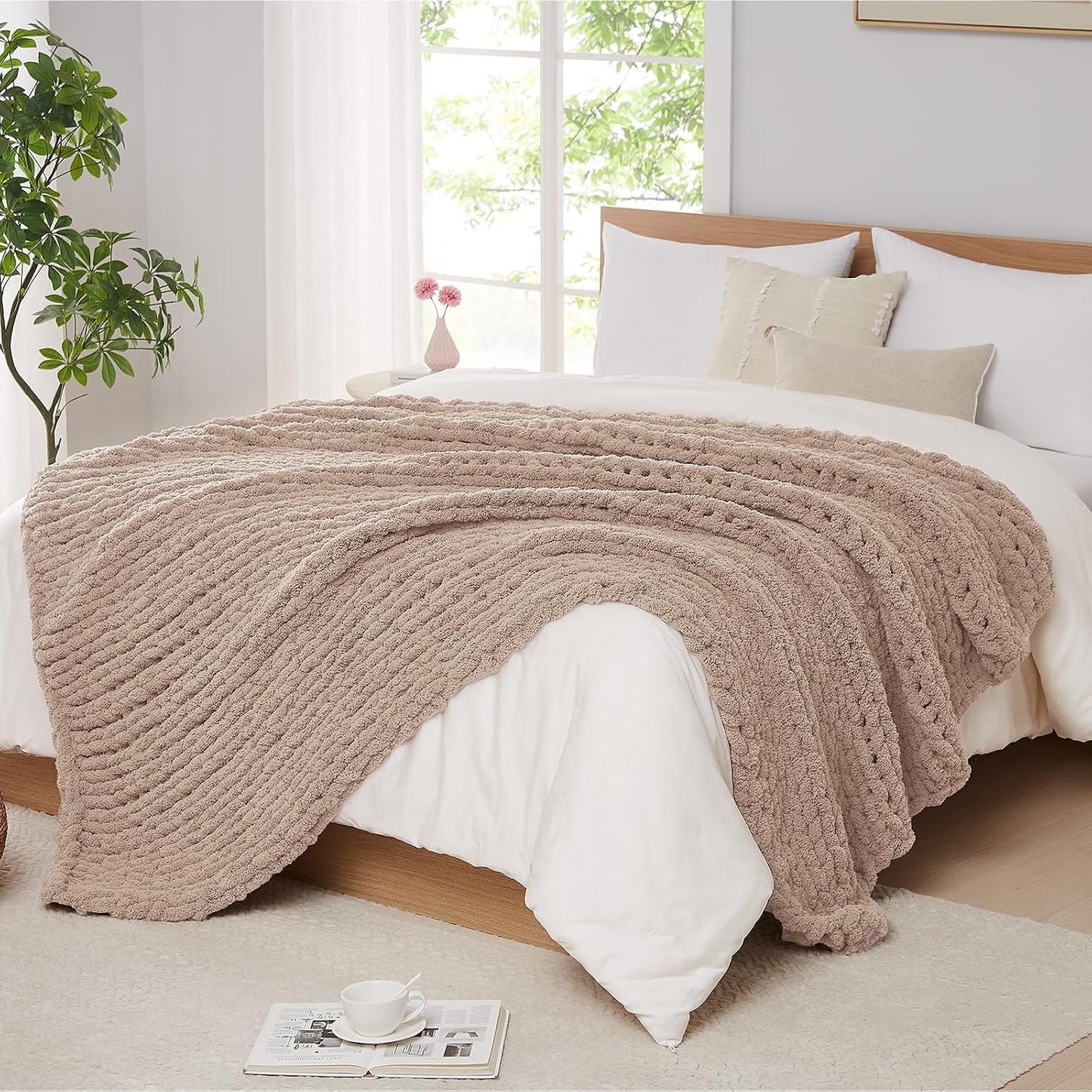 Soft Chunky Knit Throw Blanket
