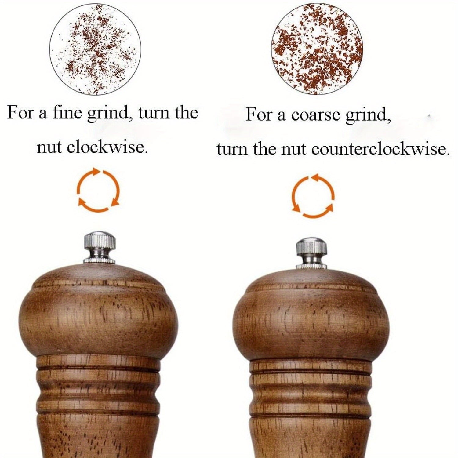 Wood Salt & Pepper Grinder Set