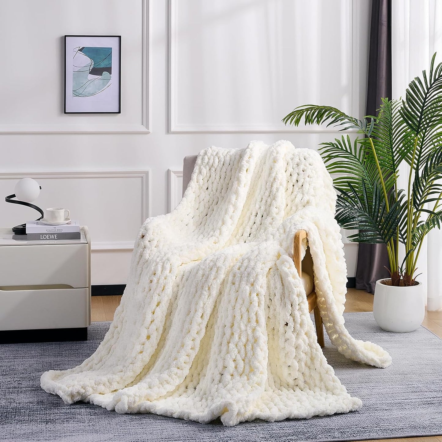 Soft Chunky Knit Throw Blanket