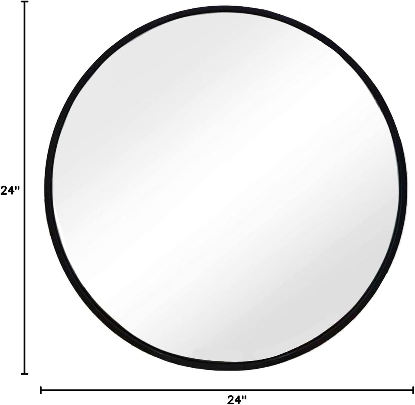 Modern Black Round Wall Mirror | Matte Metal Frame