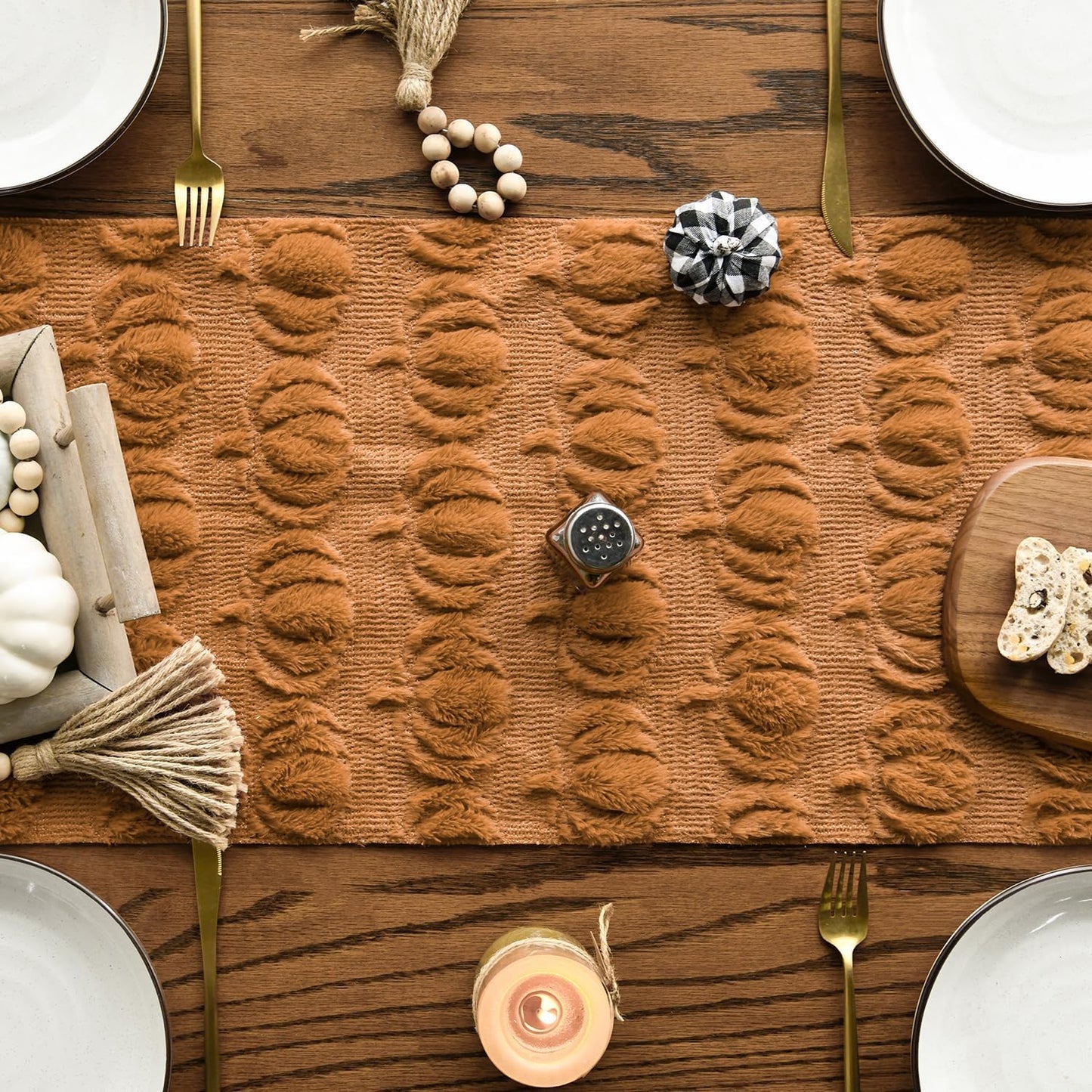 Pumpkin Textured Table Runner
