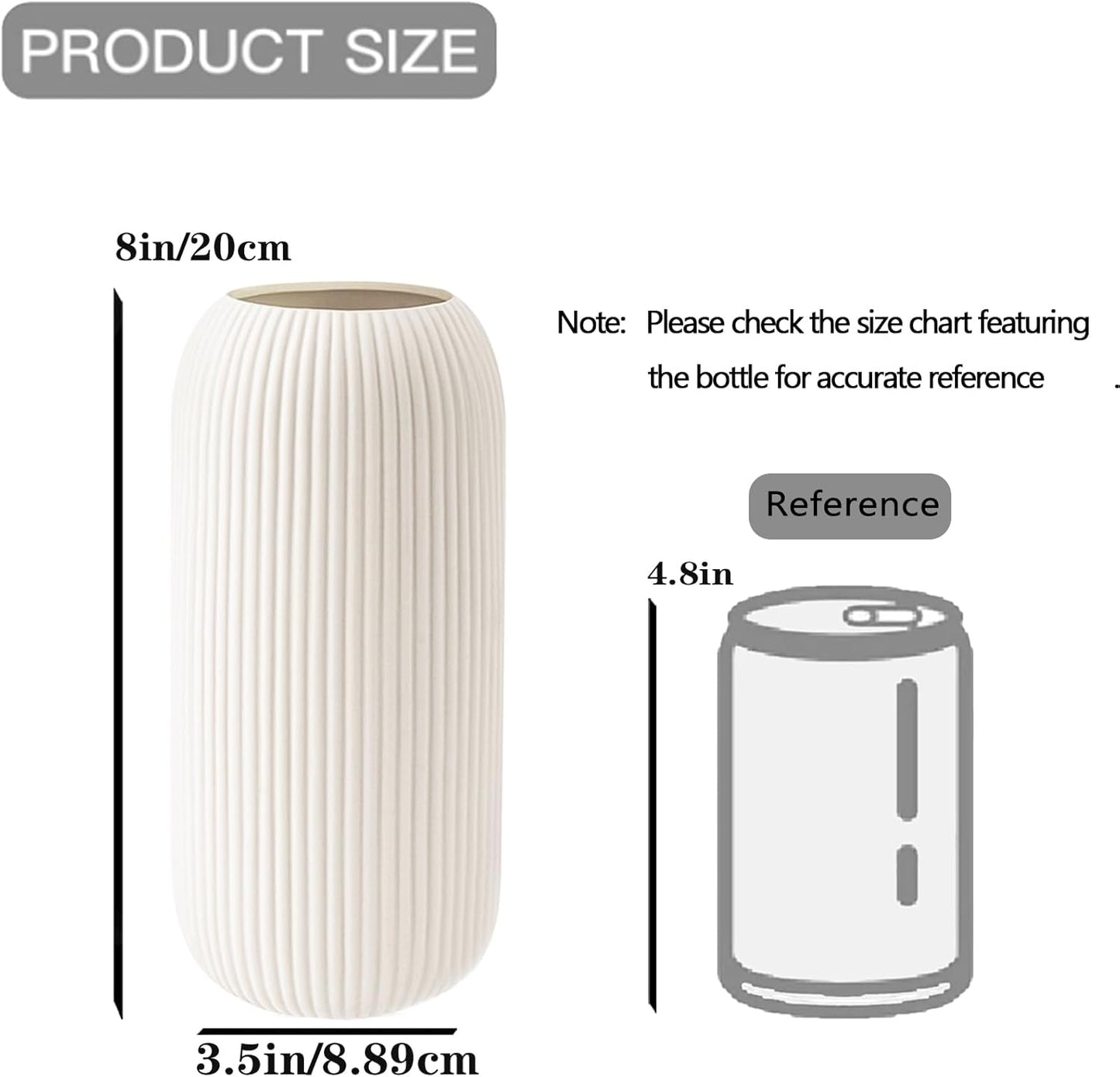 Modern Ribbed Ceramic Vase | Decorative Flower Vase for Home Décor