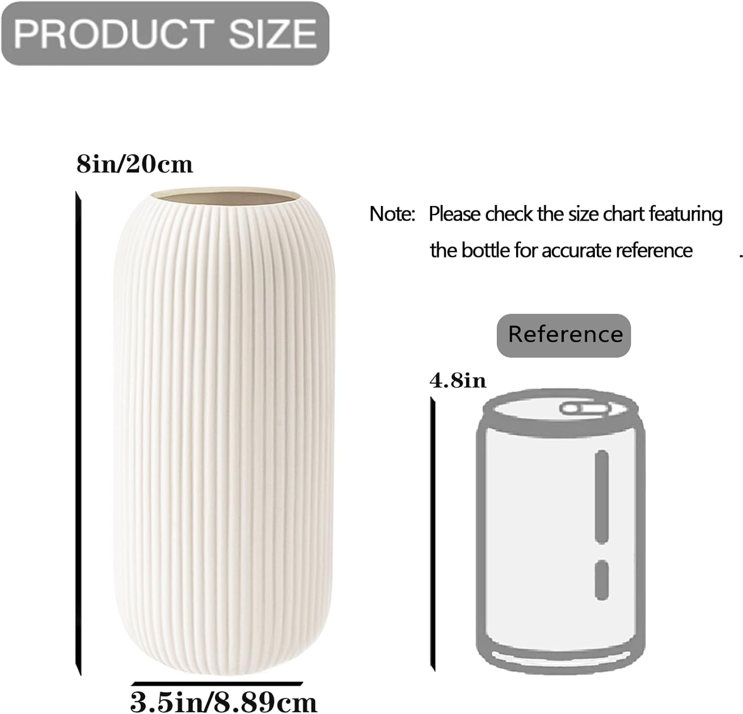 Modern Ribbed Ceramic Vase | Decorative Flower Vase for Home Décor