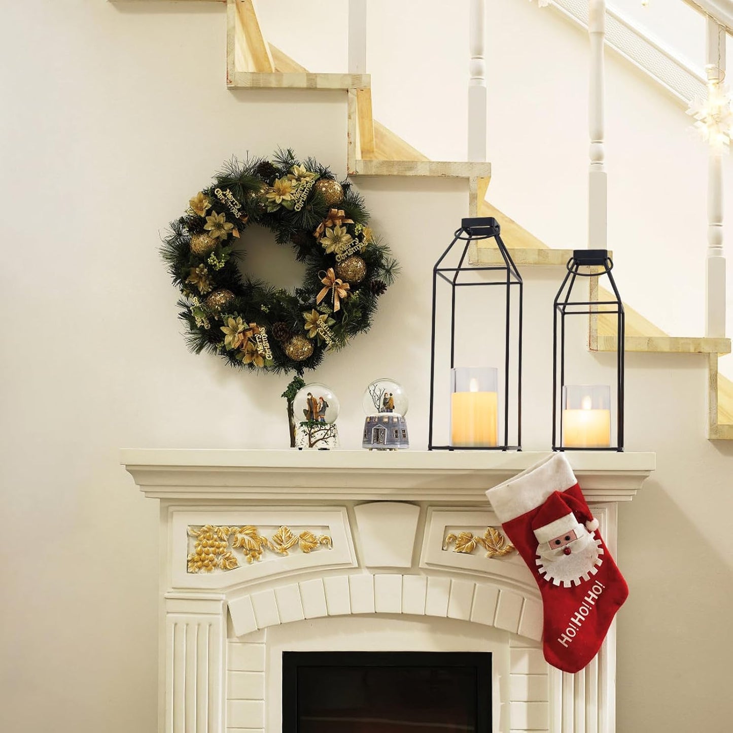 2-Piece Decorative Lantern Set with LED Candles