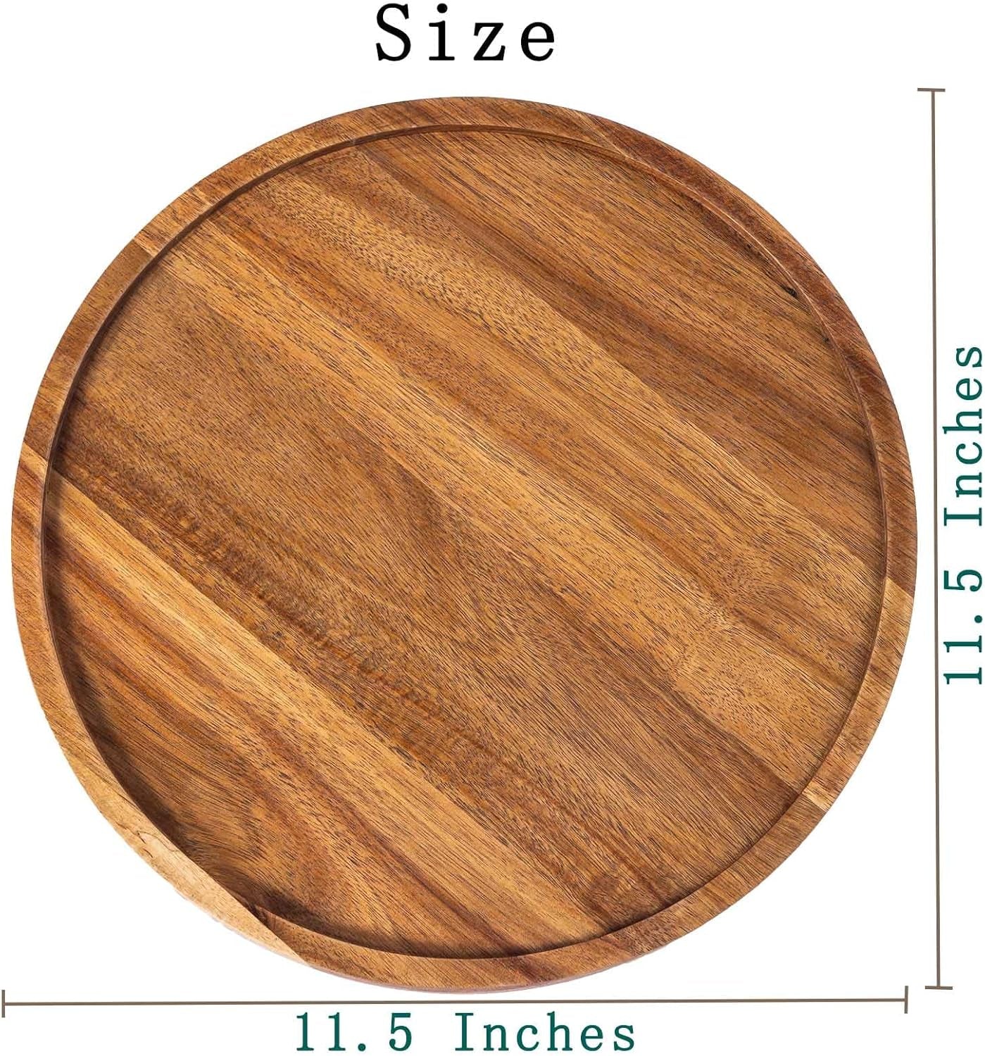 Round Acacia Wood Decorative Tray