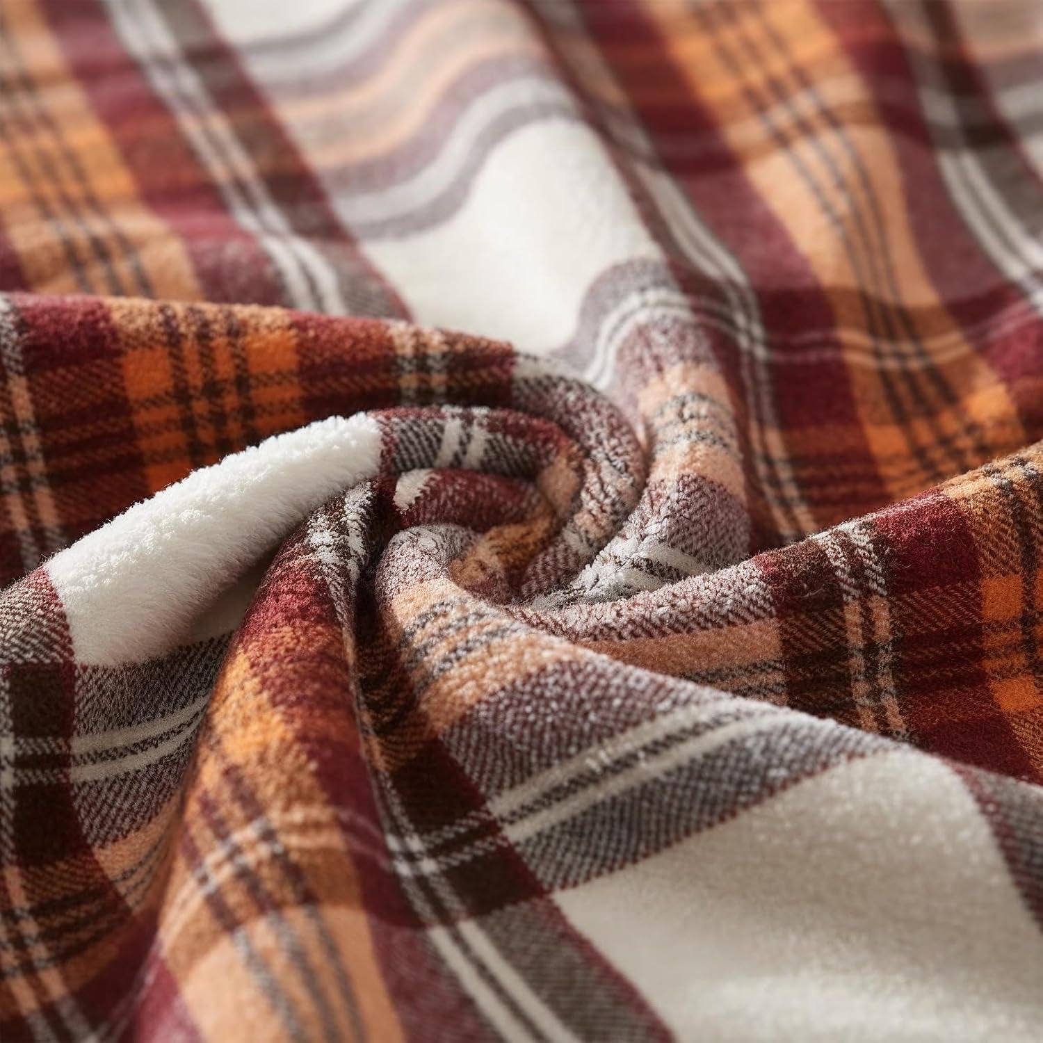 Eddie Bauer Plaid Sherpa Throw Blanket – Ultra Soft Reversible 50" x 60"