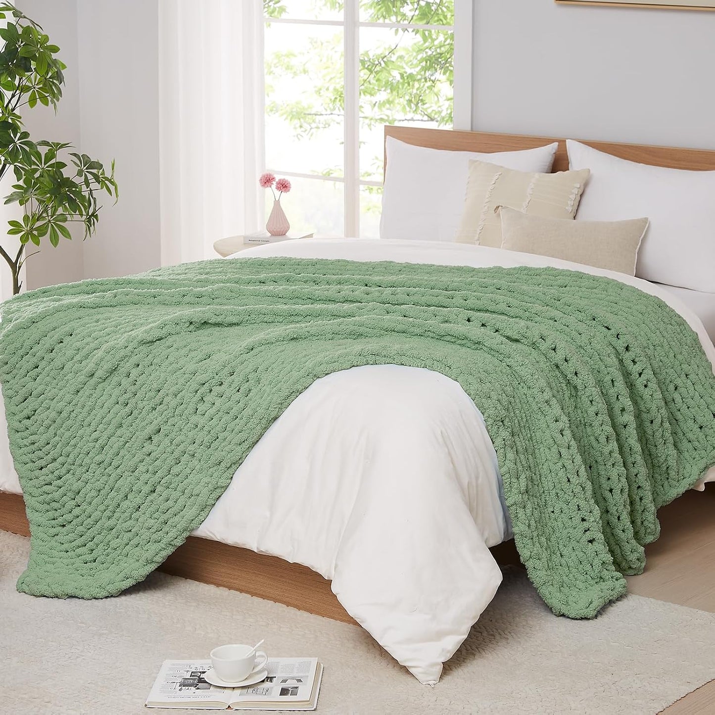 Soft Chunky Knit Throw Blanket