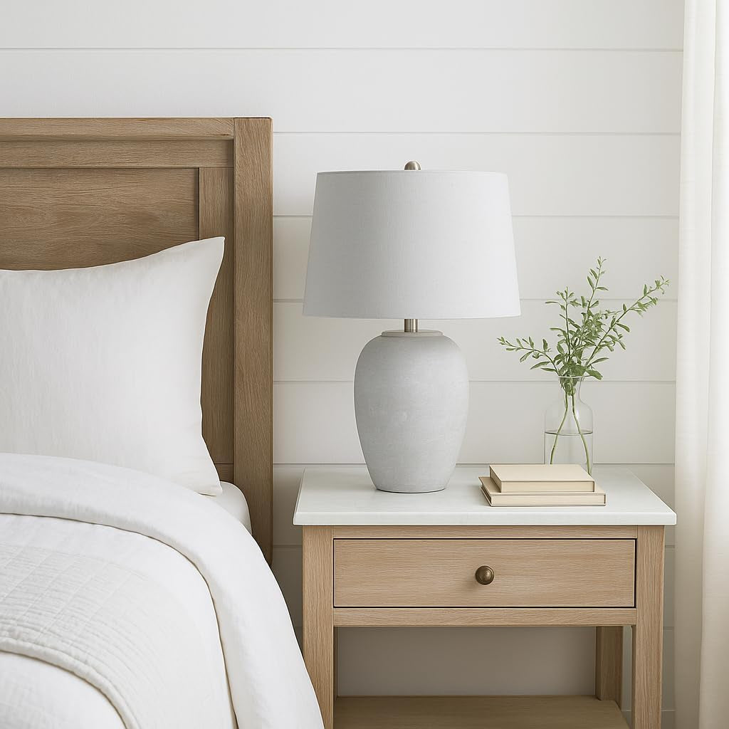 Vintage Gray Ceramic Table Lamp