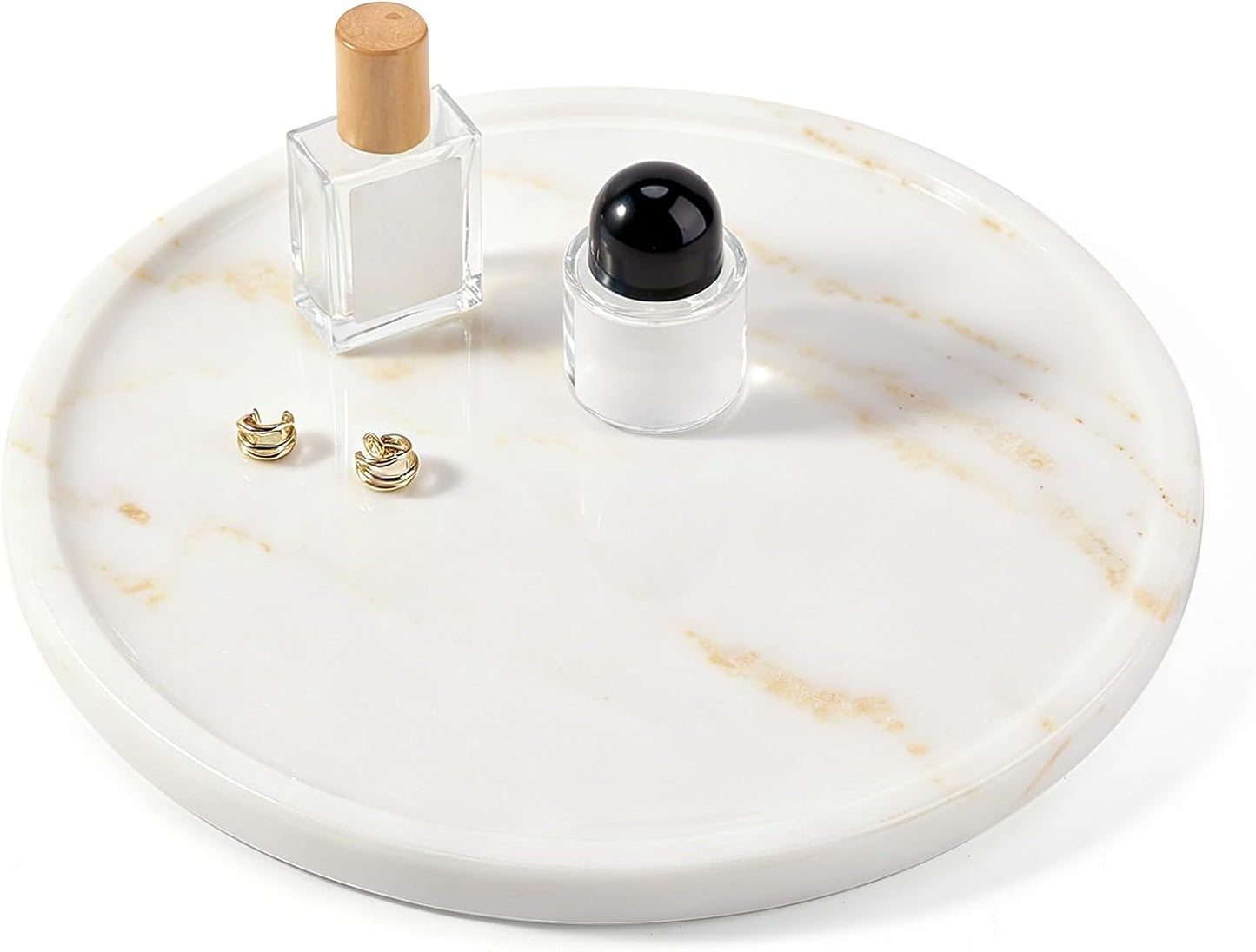 Round Travertine Decorative Tray
