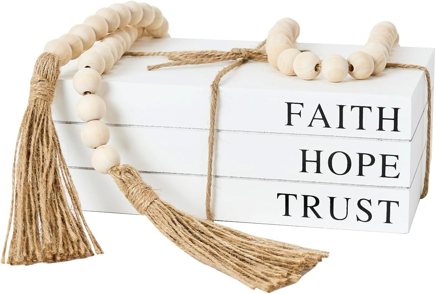 Decorative Faux Books with Wood Bead Garland – Home Sweet Home