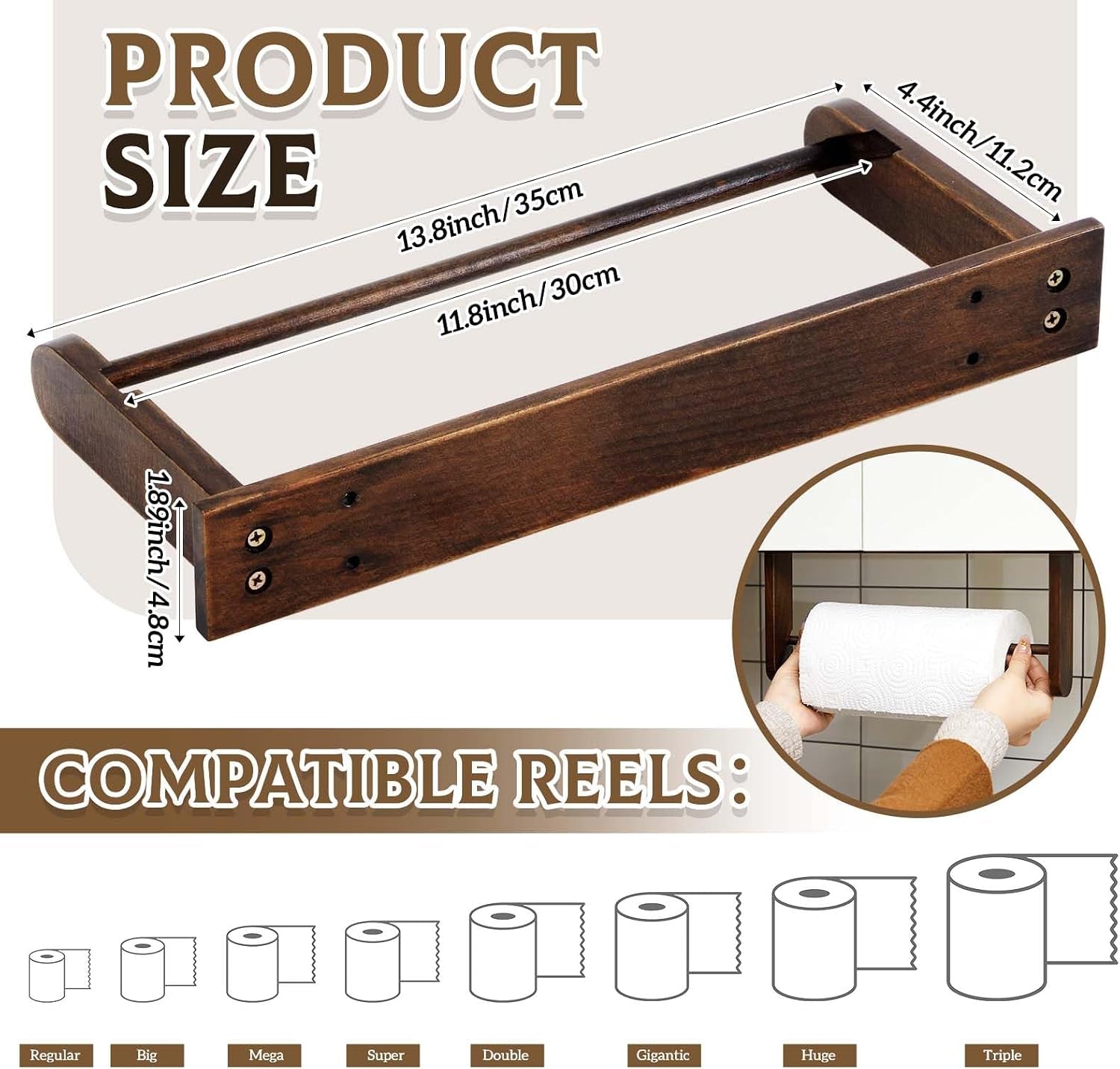 Wood Paper Towel Holder