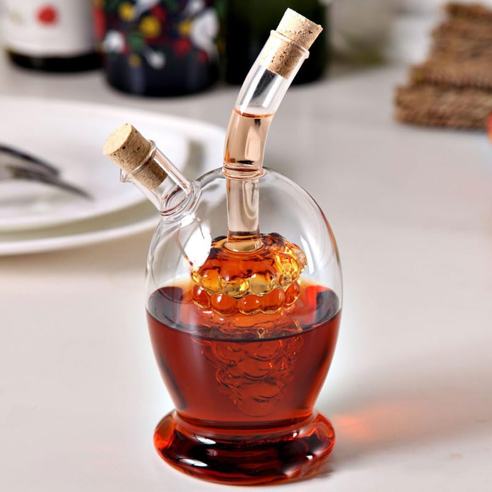 Glass Olive Oil & Vinegar Dispenser Set with Cork Stoppers