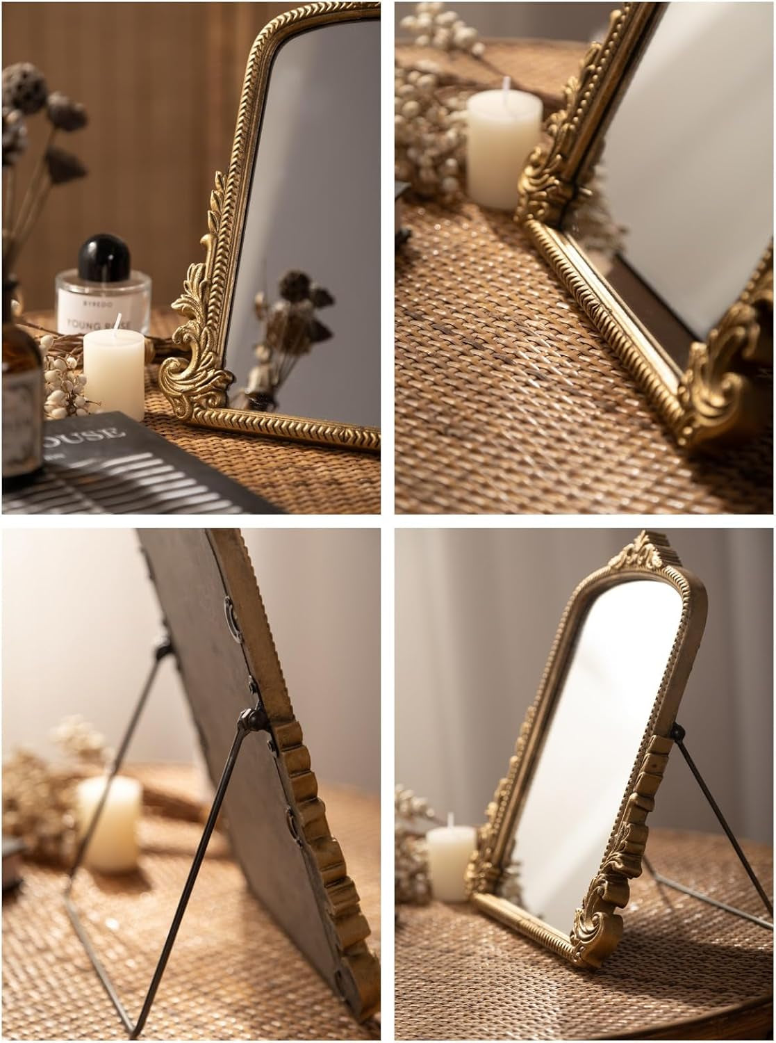 Vintage Arched Vanity Mirror | Decorative Tabletop Makeup Mirror