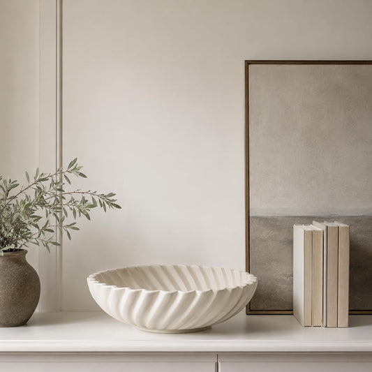Modern Ceramic Decorative Bowl | Large Fruit & Entryway Bowl