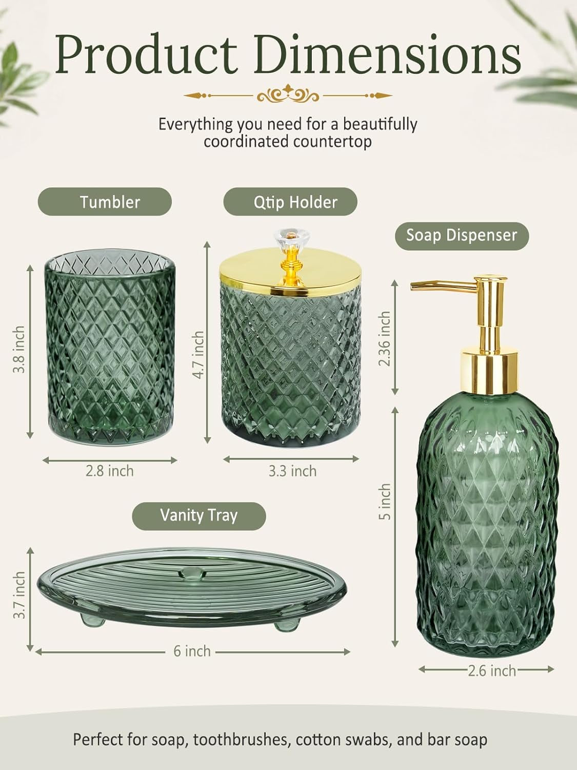 Glass Bathroom Accessories Set