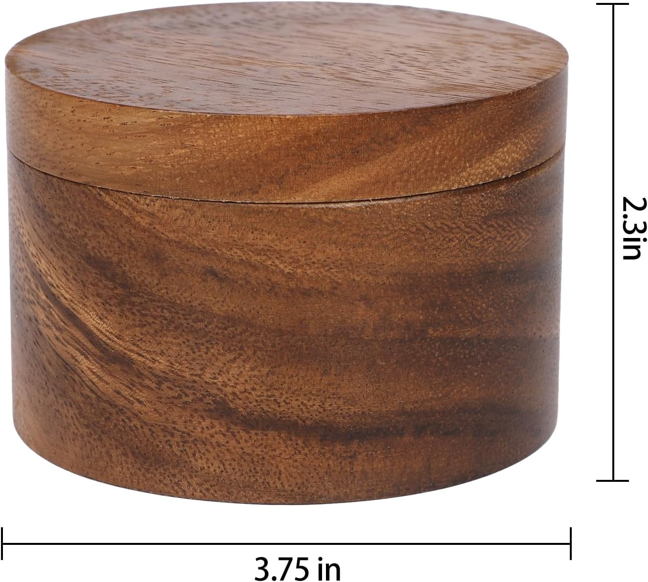 Acacia Wood Salt Cellar with Magnetic Lid