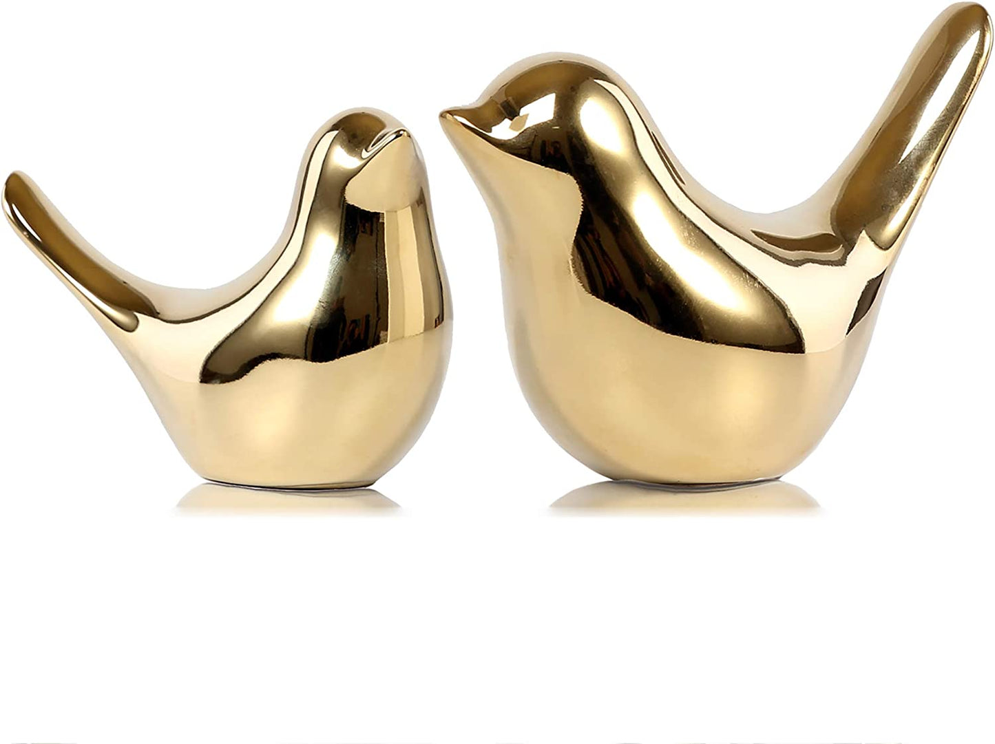 Modern Ceramic Bird Figurines – Set of 2