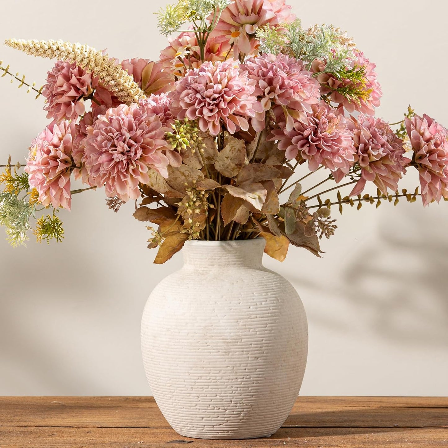 Rustic Ceramic Vase – 7.4" Farmhouse Decor