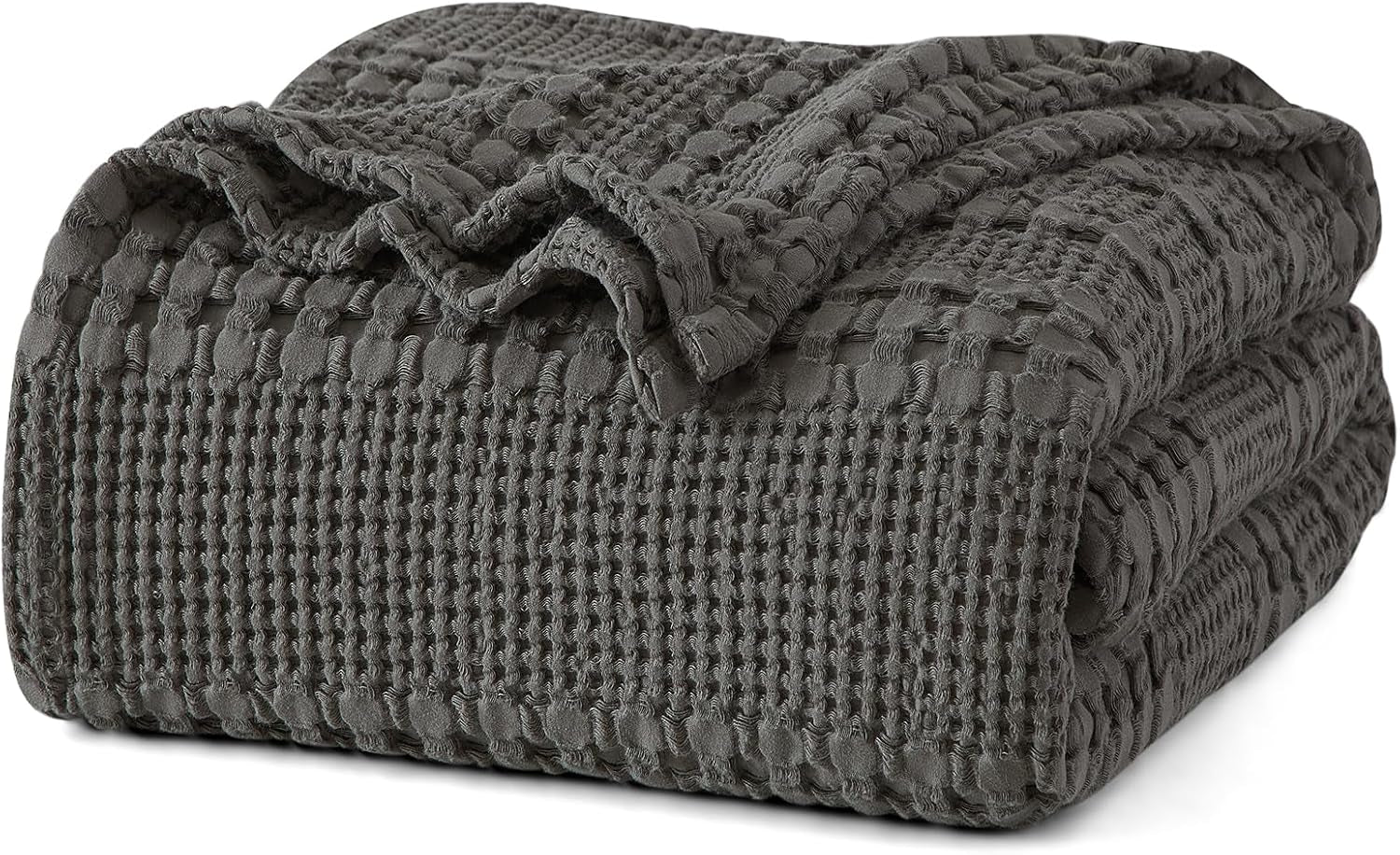 Luxury Cotton Waffle Throw Blanket | Lightweight Decorative Blanket