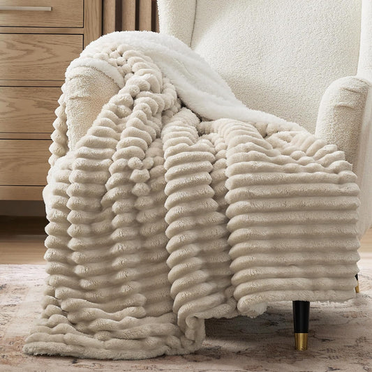 Luxury Sherpa Throw Blanket | Ultra Soft Cozy Fleece Blanket