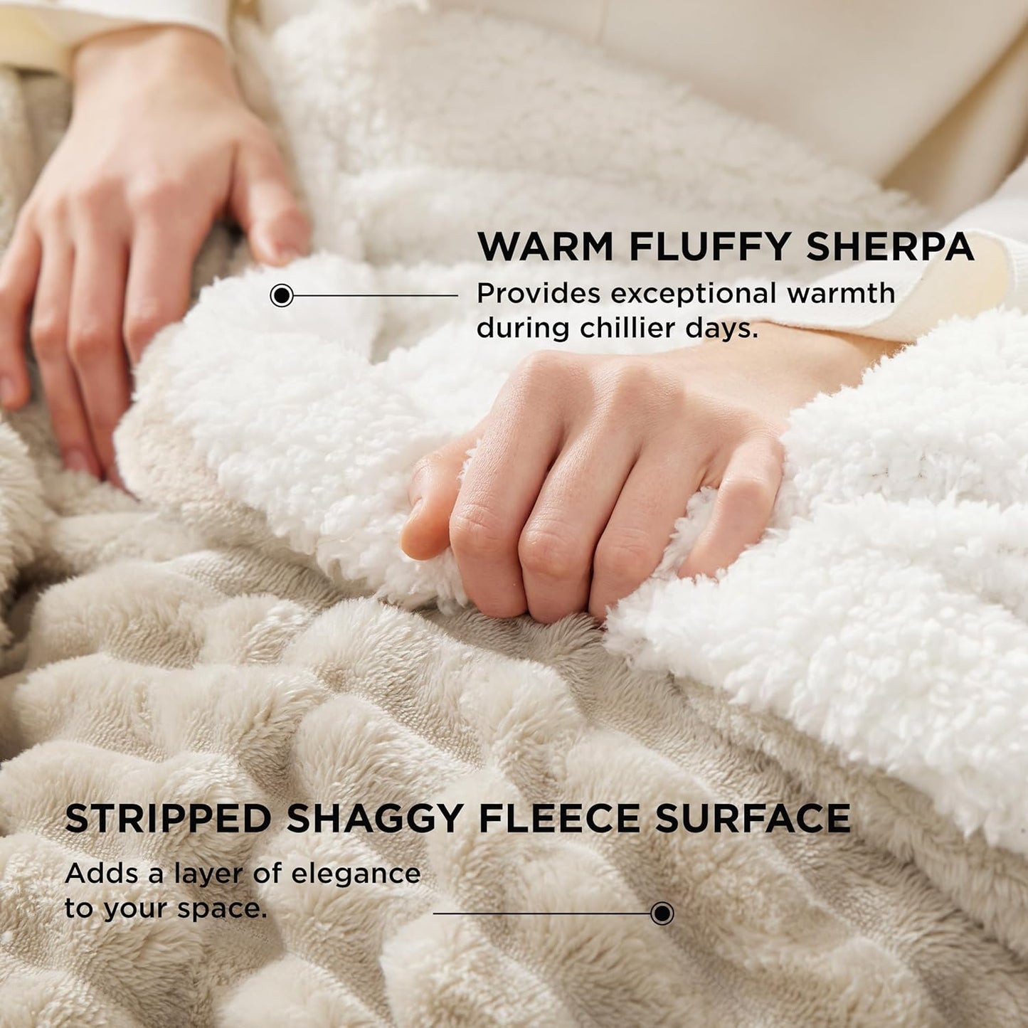 Luxury Sherpa Throw Blanket | Ultra Soft Cozy Fleece Blanket