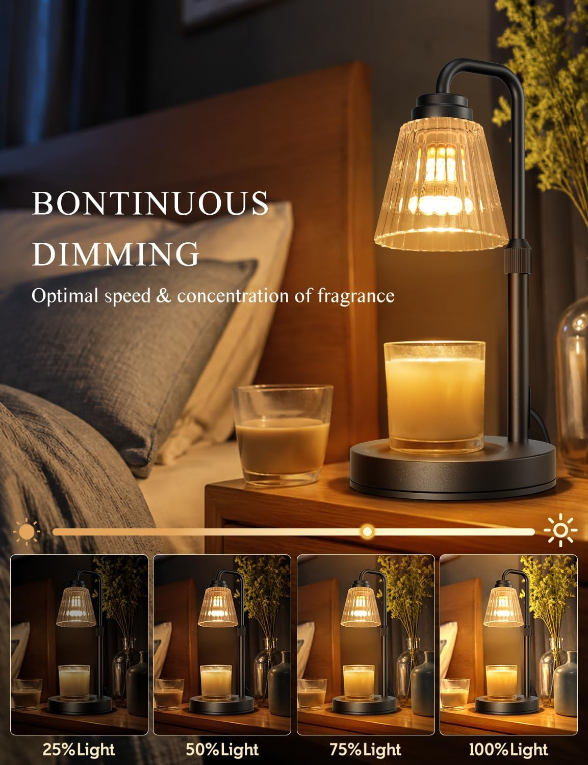 Adjustable Candle Warmer Lamp with Timer