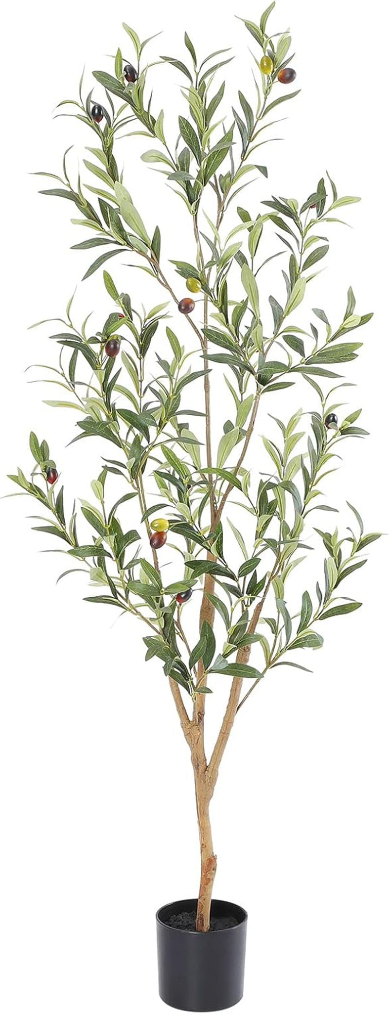Faux Olive Tree with Natural Wood Trunk