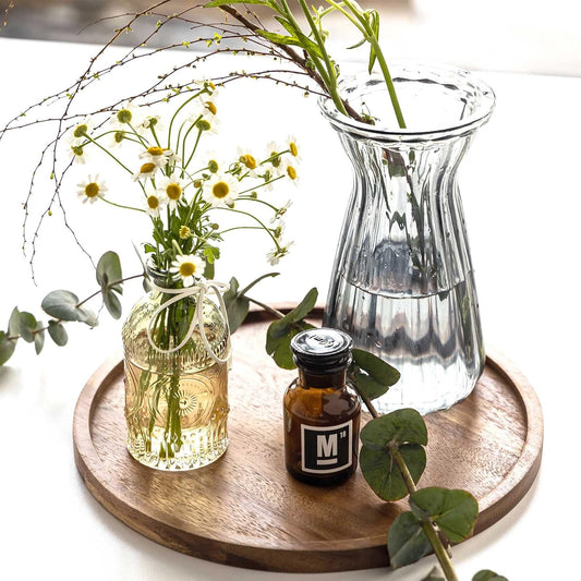 Round Acacia Wood Decorative Tray