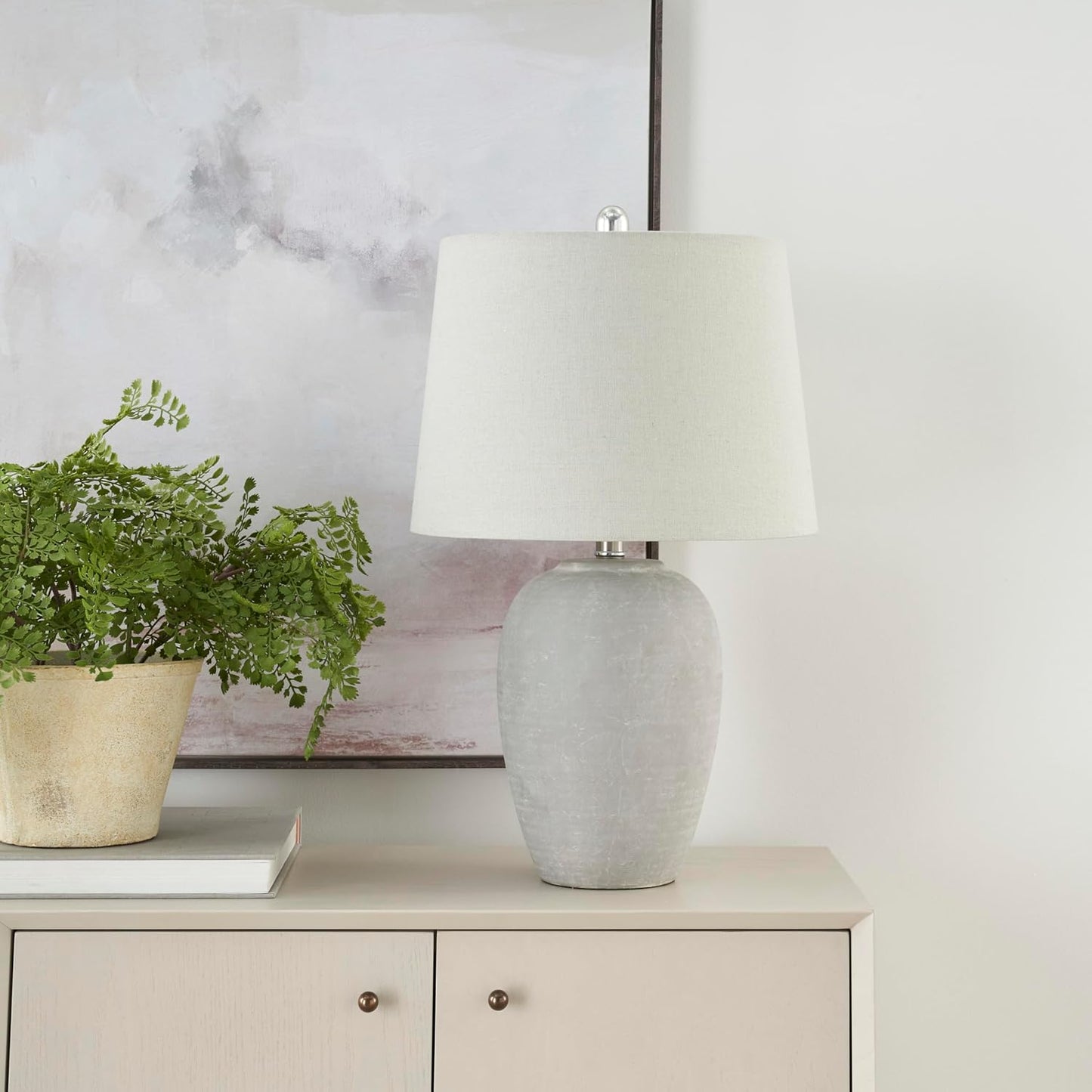 Vintage Gray Ceramic Table Lamp