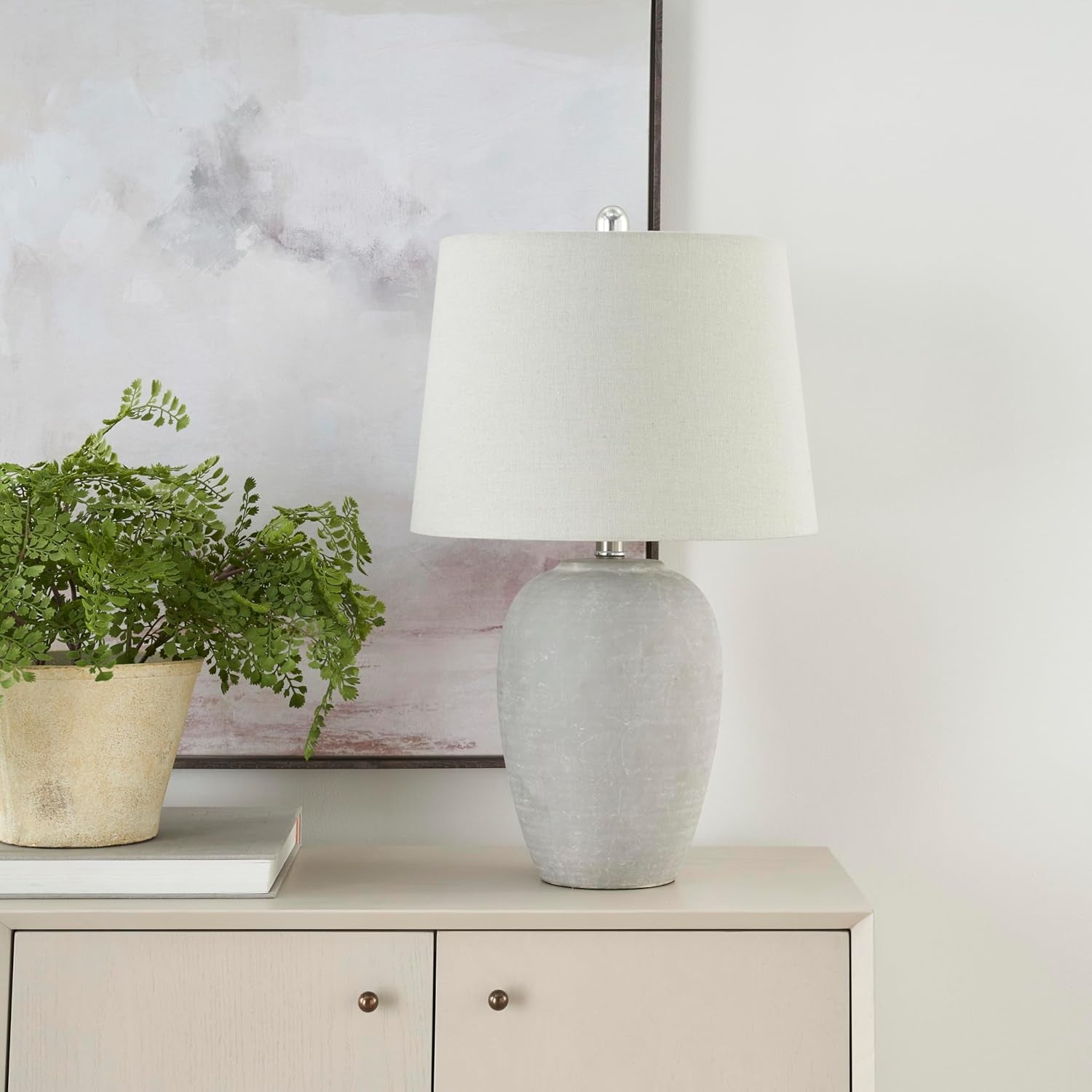 Vintage Gray Ceramic Table Lamp